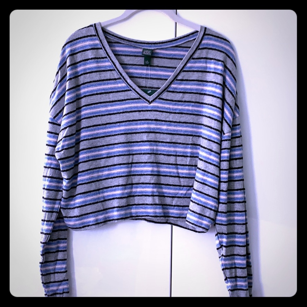 Wild Fable Striped Cropped Sweater